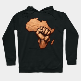 African Map Wooden Fist Hoodie